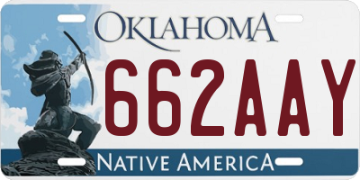 OK license plate 662AAY
