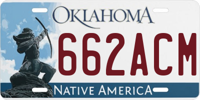 OK license plate 662ACM