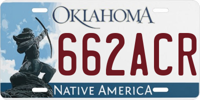 OK license plate 662ACR