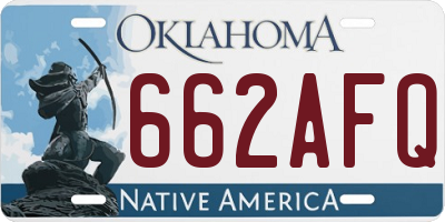 OK license plate 662AFQ