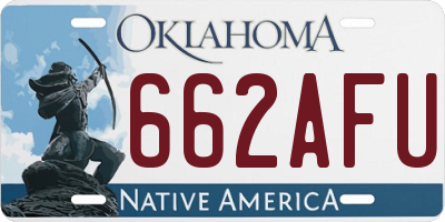 OK license plate 662AFU