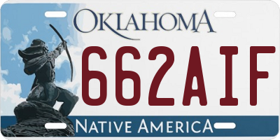 OK license plate 662AIF