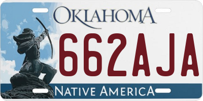 OK license plate 662AJA