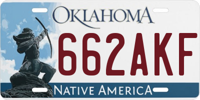 OK license plate 662AKF