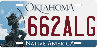 OK license plate 662ALG
