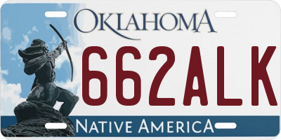 OK license plate 662ALK