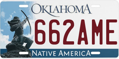 OK license plate 662AME