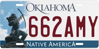 OK license plate 662AMY