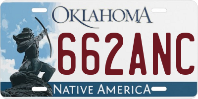 OK license plate 662ANC