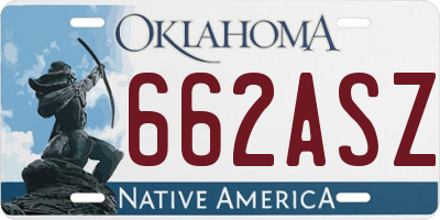 OK license plate 662ASZ