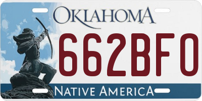 OK license plate 662BFO
