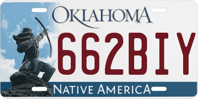 OK license plate 662BIY
