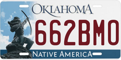 OK license plate 662BMO