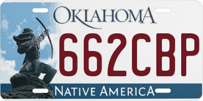 OK license plate 662CBP