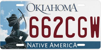 OK license plate 662CGW
