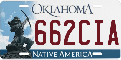 OK license plate 662CIA