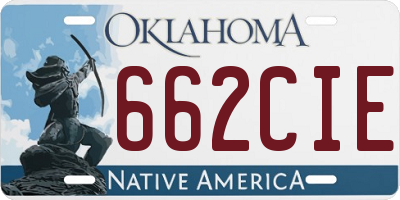 OK license plate 662CIE