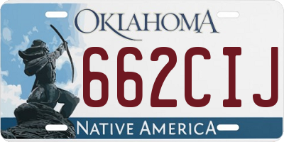 OK license plate 662CIJ