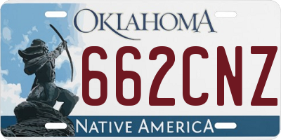 OK license plate 662CNZ