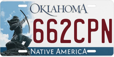 OK license plate 662CPN