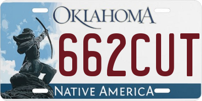 OK license plate 662CUT