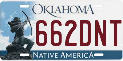 OK license plate 662DNT
