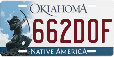 OK license plate 662DOF