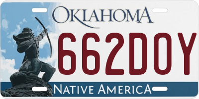 OK license plate 662DOY