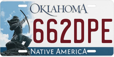 OK license plate 662DPE