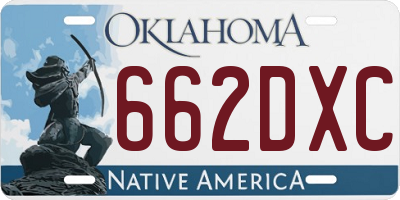 OK license plate 662DXC