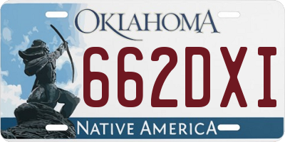 OK license plate 662DXI