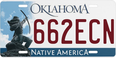 OK license plate 662ECN
