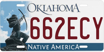 OK license plate 662ECY