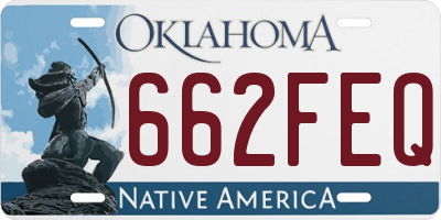 OK license plate 662FEQ
