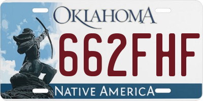 OK license plate 662FHF