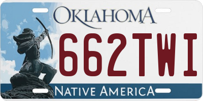 OK license plate 662TWI