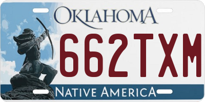 OK license plate 662TXM