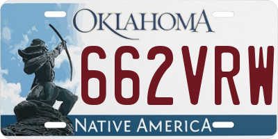 OK license plate 662VRW
