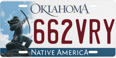 OK license plate 662VRY