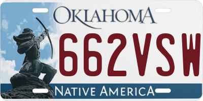 OK license plate 662VSW