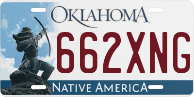 OK license plate 662XNG