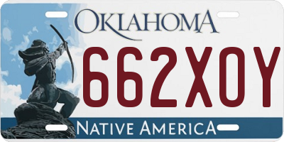 OK license plate 662XOY