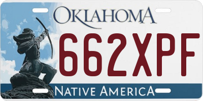 OK license plate 662XPF