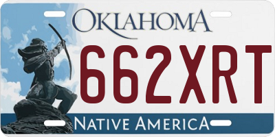 OK license plate 662XRT
