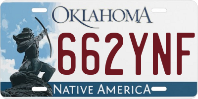 OK license plate 662YNF