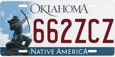 OK license plate 662ZCZ