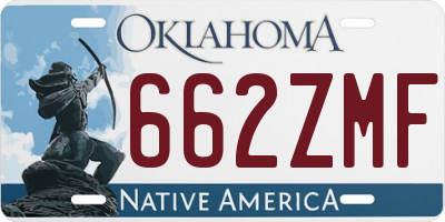 OK license plate 662ZMF