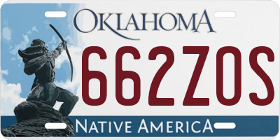 OK license plate 662ZOS