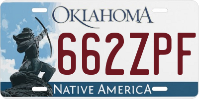 OK license plate 662ZPF