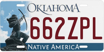 OK license plate 662ZPL
